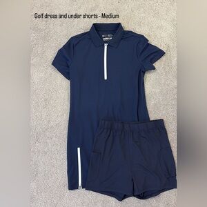 Navy Blue Polo Dress with Shorts